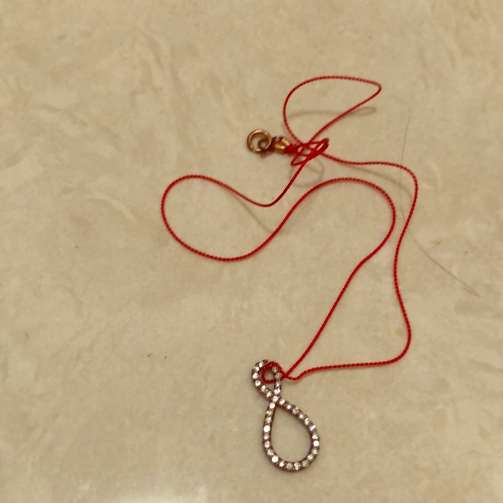 MIA red thread eternity symbol necklace NIB